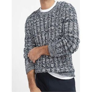 Express Black and White Crewneck Sweater